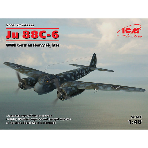 ICM 48238 Plastic model kit aircraft 1:48 Ju 88С-6, WWII German Heavy Fighter