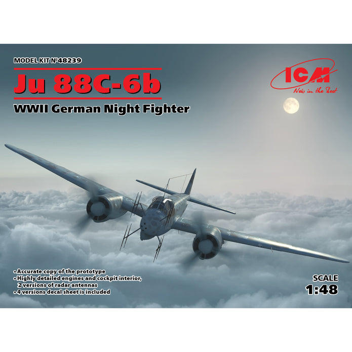 ICM 48239 Plastic model kit aircraft 1:48 Ju 88С-6b, WWII German Night Fighter
