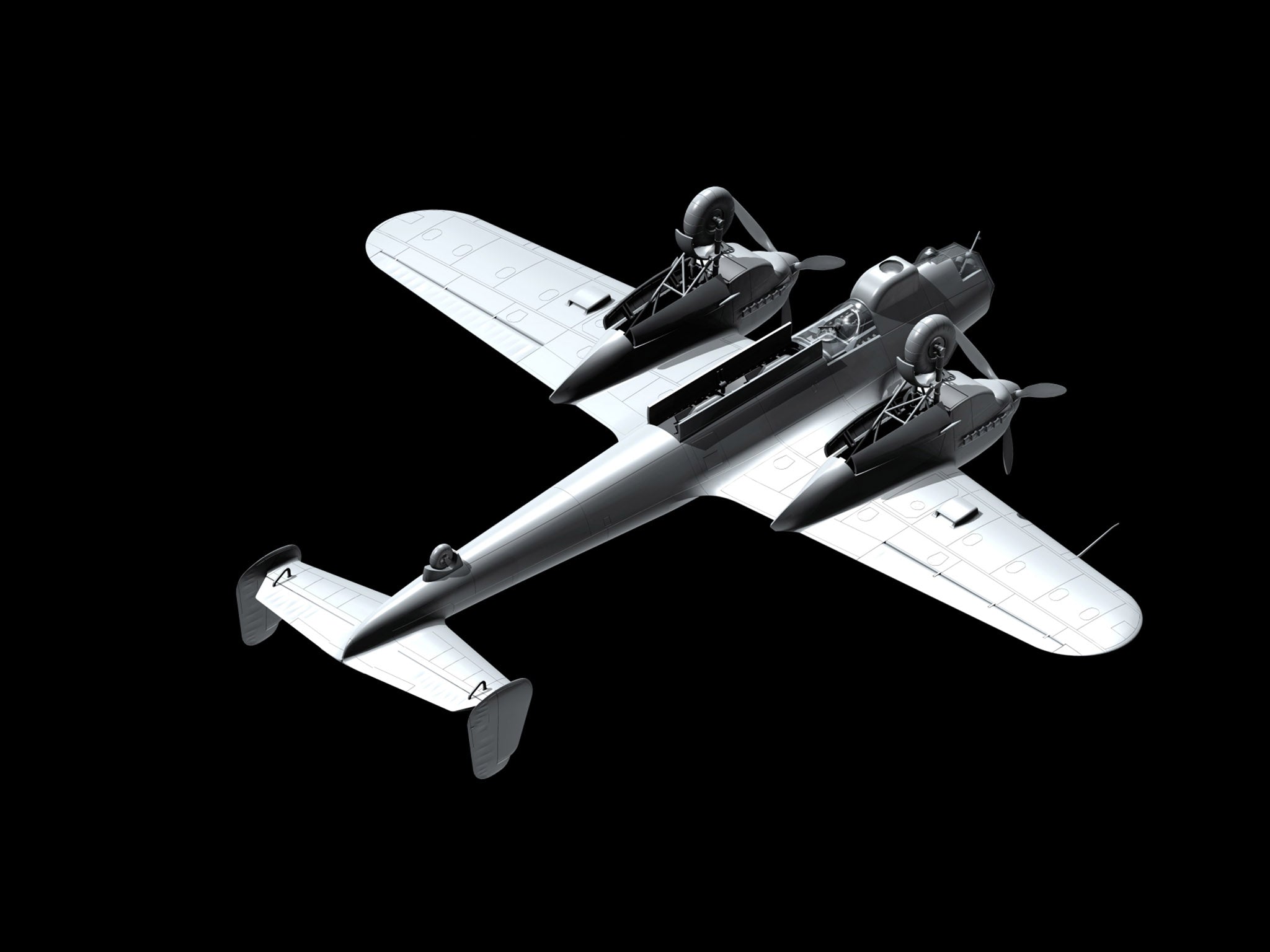 ICM 48241 Plastic model aircraft 1:48 Do 215B-4 WWII German reconnaissance plane
