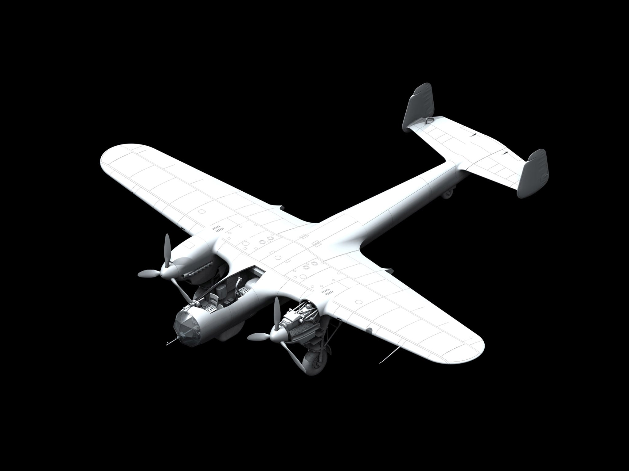 ICM 48241 Plastic model aircraft 1:48 Do 215B-4 WWII German reconnaissance plane