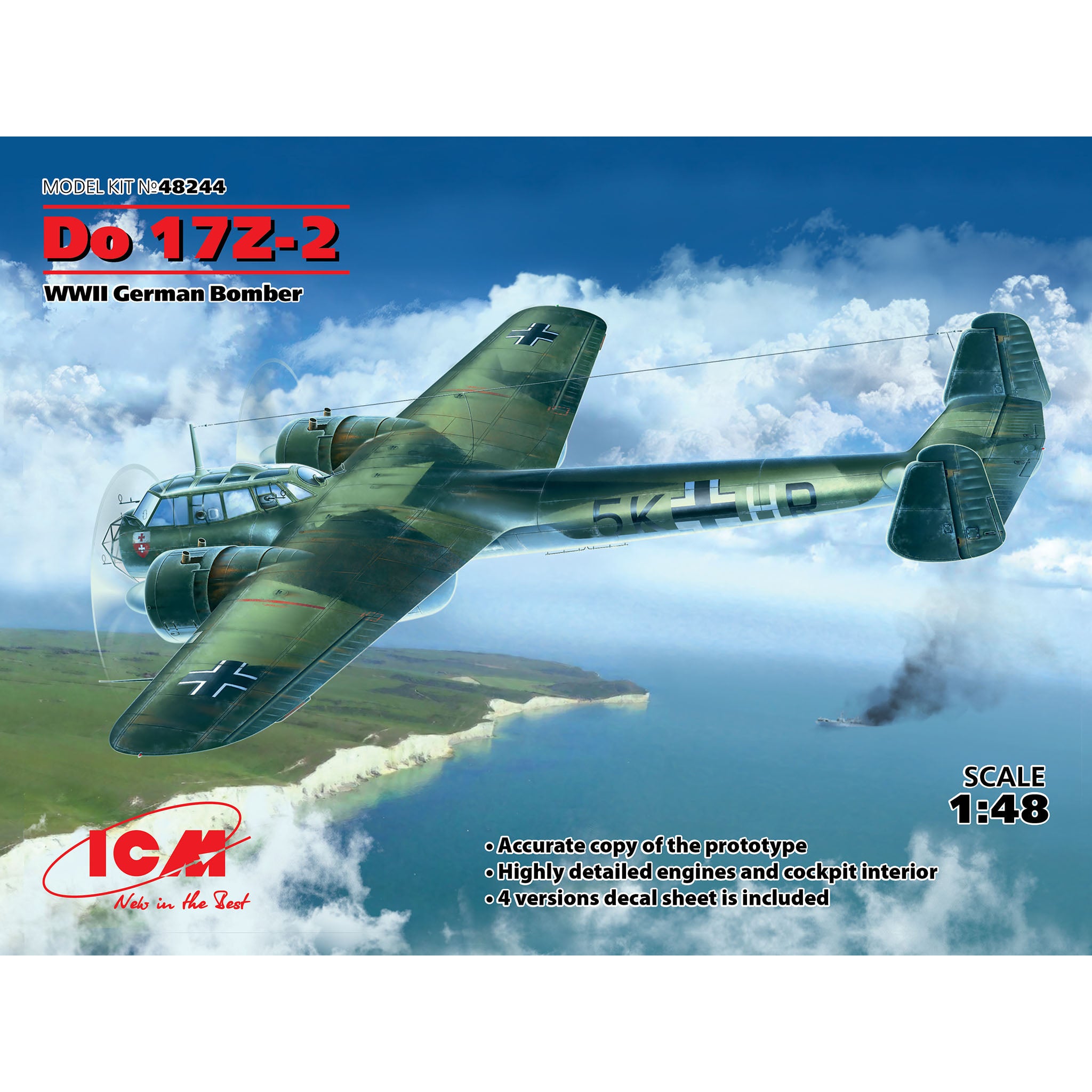 ICM 48244 Plastic model kit aircraft Scale 1:48 Do 17Z-2 WWII German bomber