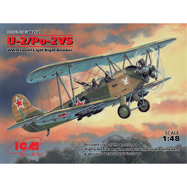 ICM 48252 Plastic model aircraft 1:48 U-2/Po-2VS, WWII Soviet night light bomber