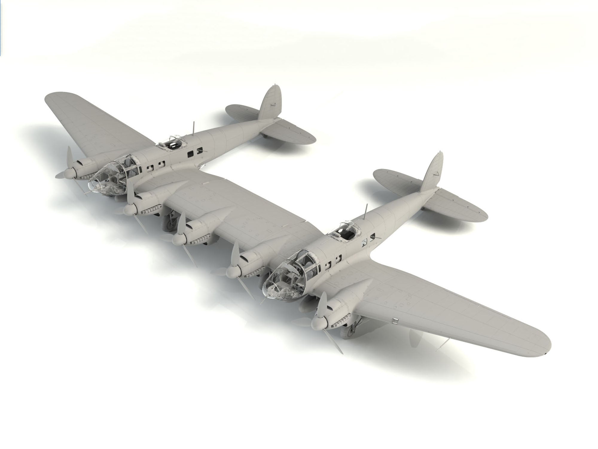 ICM 48260 Plastic model kit Scale 1:48 He 111Z-1 Zwilling WWII German Glider Tug