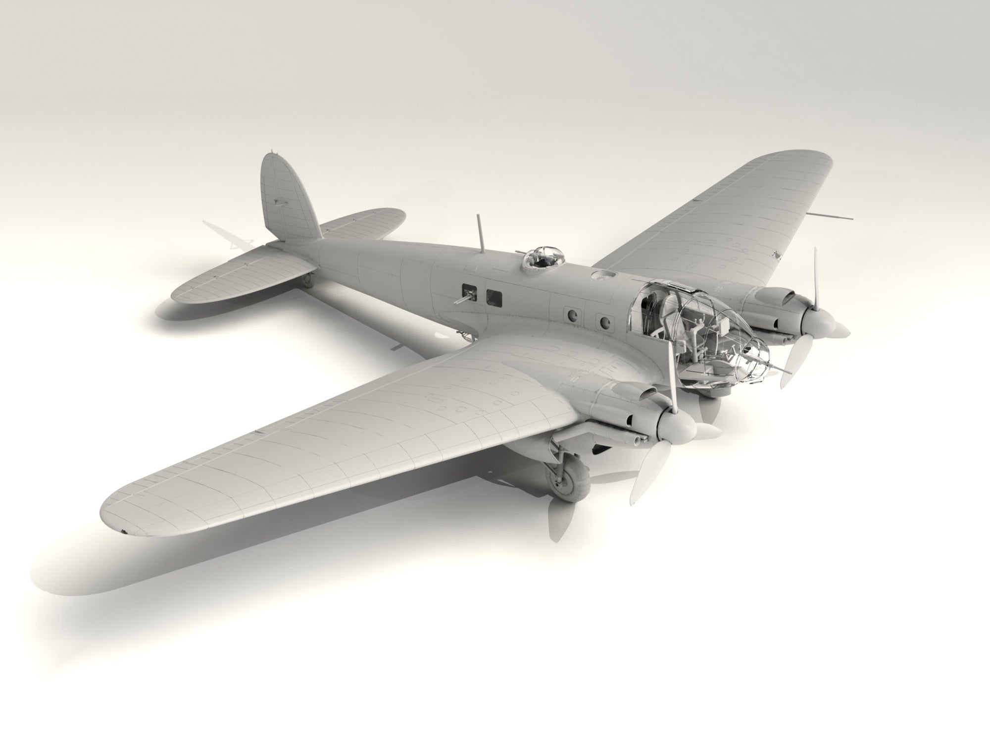 ICM 48264 Plastic model aircraft kit Scale 1:48 He 111H-20, WWII German Bomber