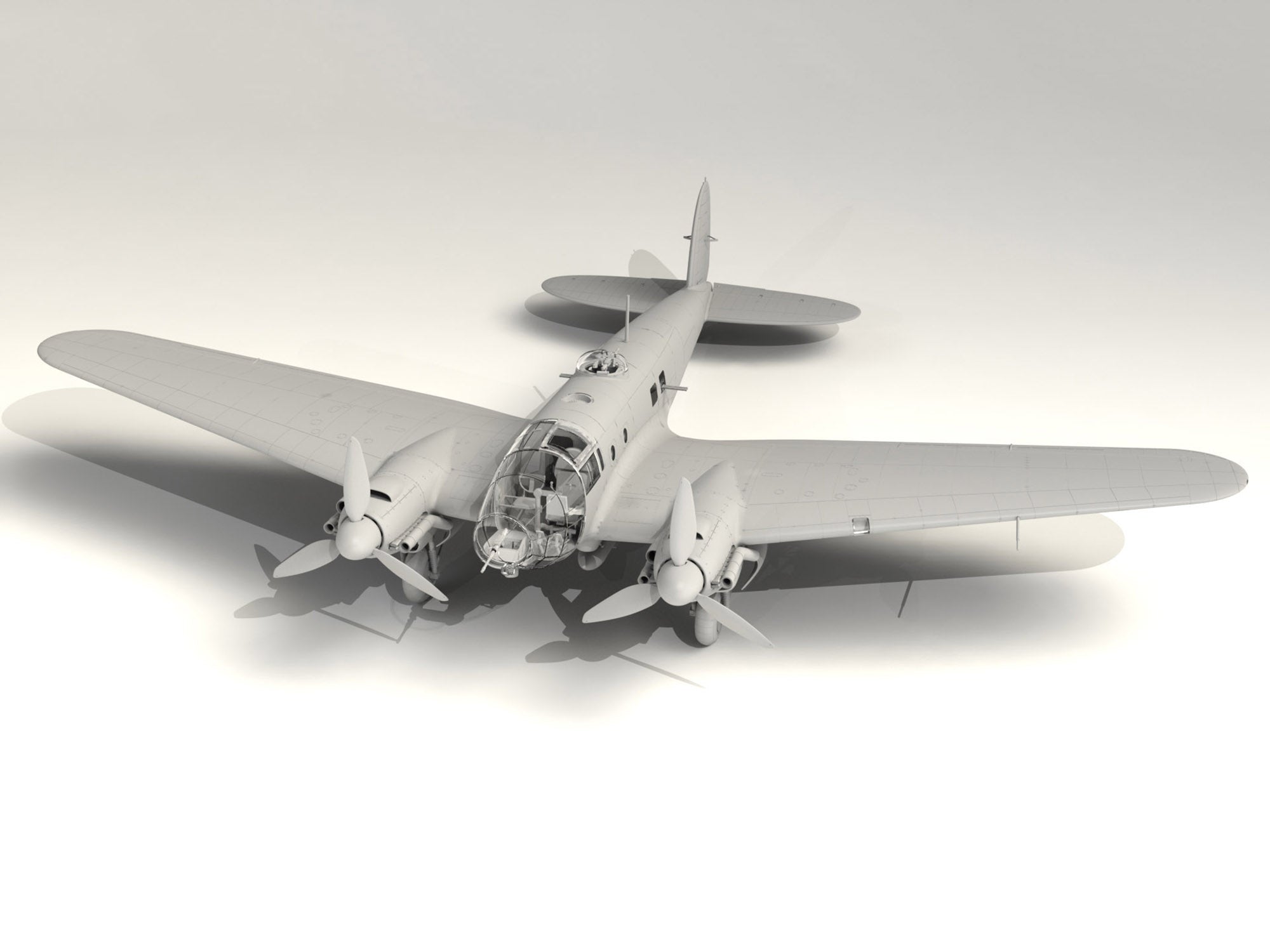ICM 48264 Plastic model aircraft kit Scale 1:48 He 111H-20, WWII German Bomber
