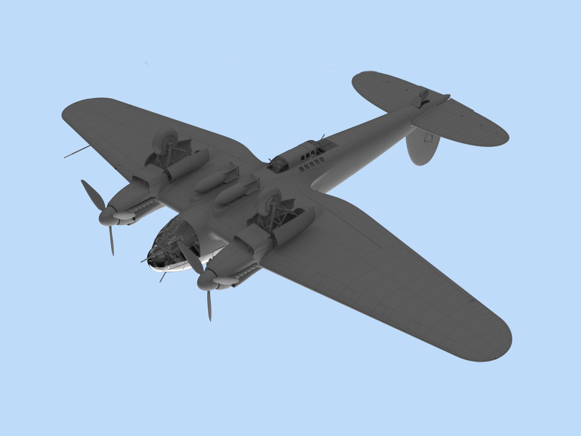 ICM 48265 Plastic model kit Scale 1:48 He 111H-6 North Africa WWII German Bomber