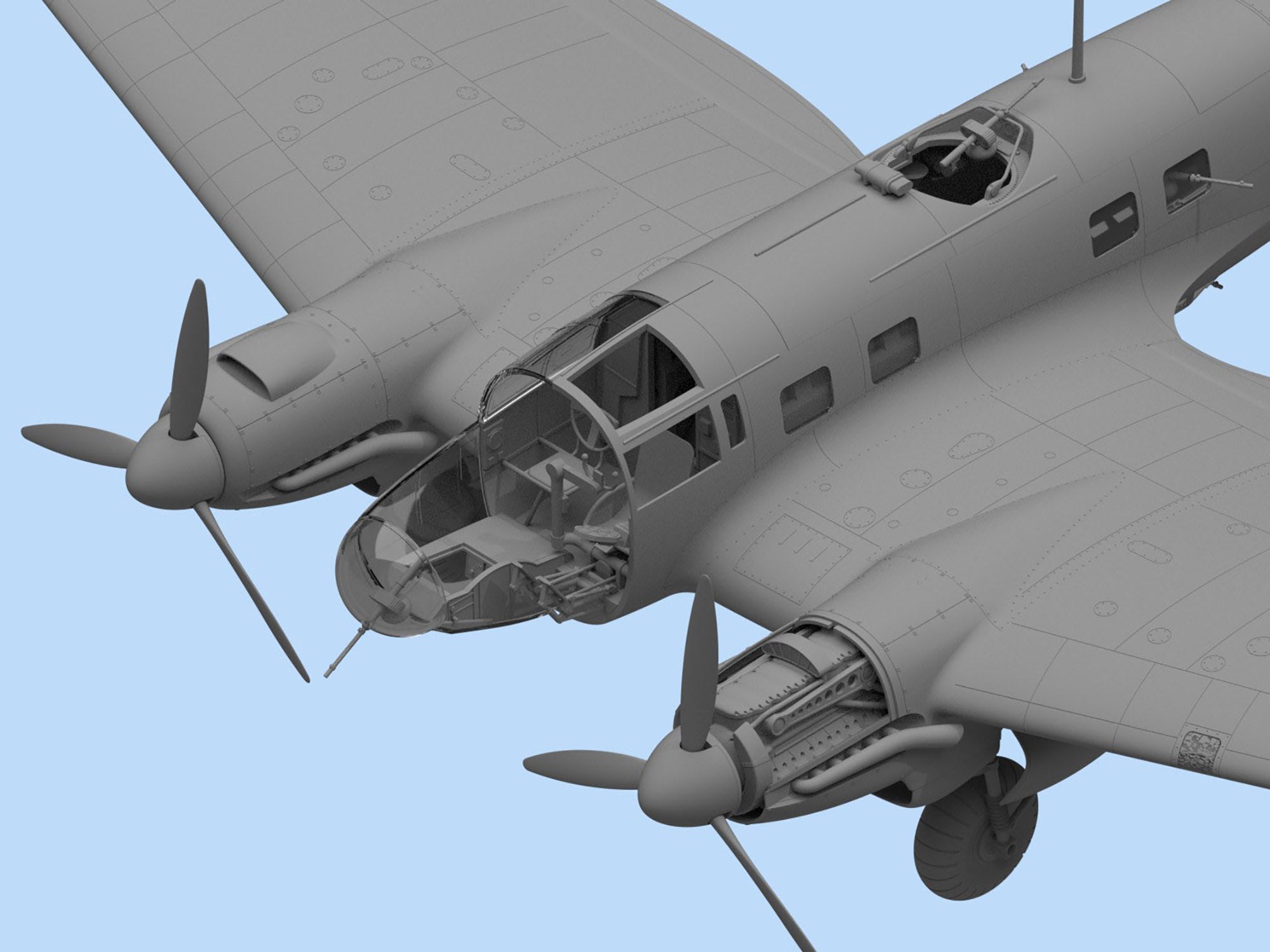 ICM 48266 Plastic model kit aircraft 1:48 He 111H-3 Romanian AF, WWII Bomber