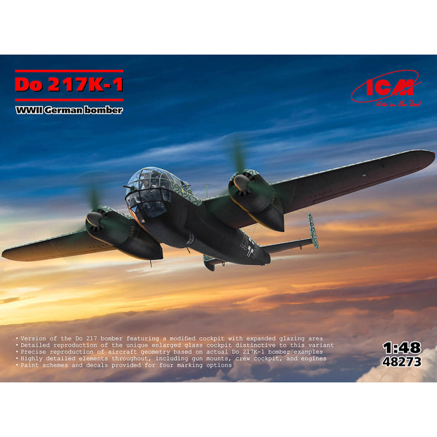 Do 217K-1 WWII German bomber Scale 1:48 ICM48273 Plastic Model Aircraft Kit