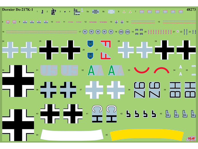 Do 217K-1 WWII German bomber Scale 1:48 ICM48273 Plastic Model Aircraft Kit