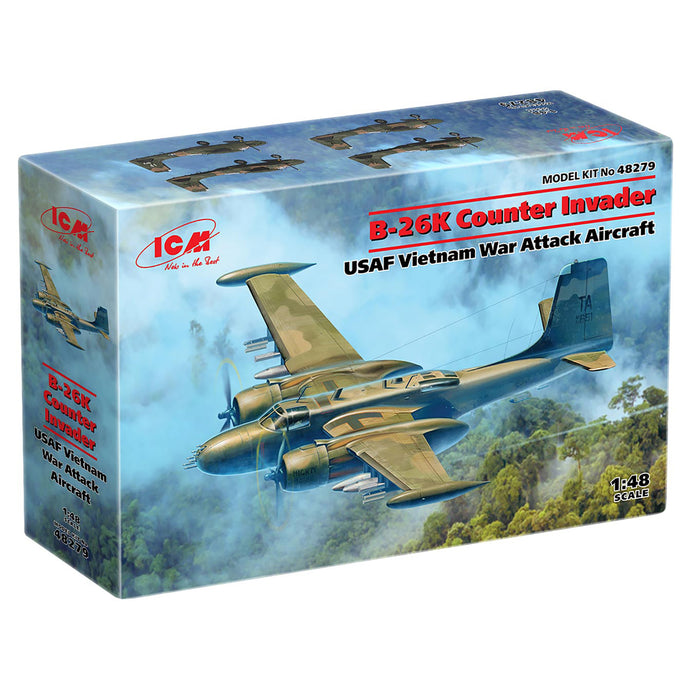 ICM 48279 Scale model aircraft kit 1:48 B-26K Counter Invader, USAF Vietnam War