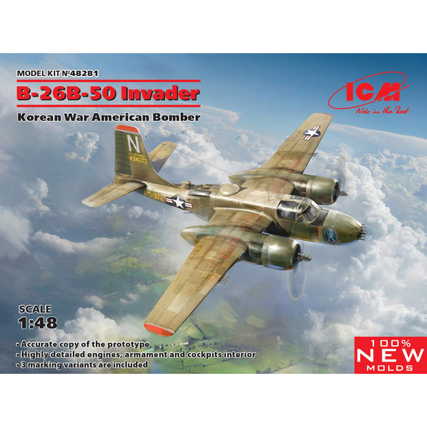 ICM 48281 Plastic model kit 1:48 B-26B-50 Invader, Korean War American bomber