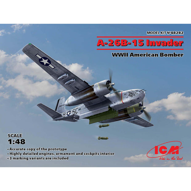 ICM 48282 Plastic model aircraft kit 1:48 "A-26B-15 Invader WWII American bomber
