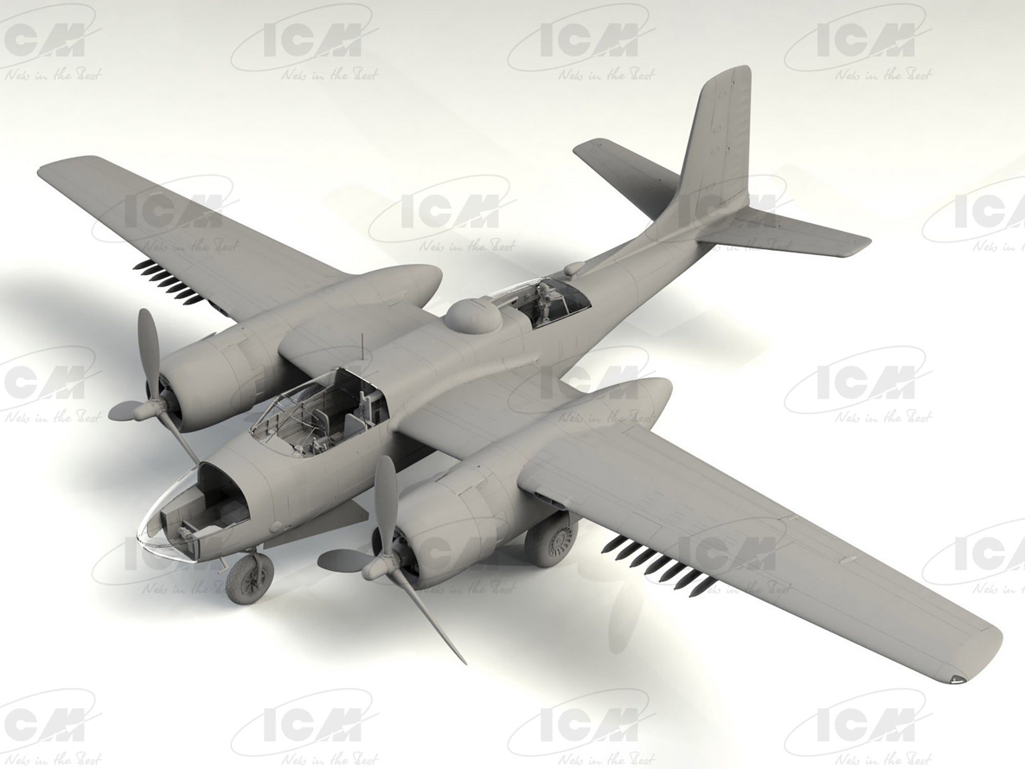 ICM 48284 Scale aircraft model 1:48 B-26С-50 Invader American Bomber Korean War