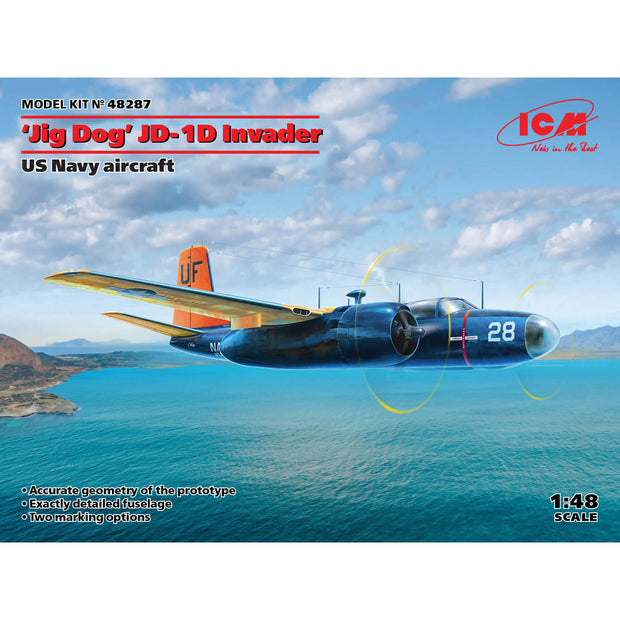 ICM 48287 Plastic model kit aircraft 1:48 Jig Dog JD-1D Invader US Navy aircraft