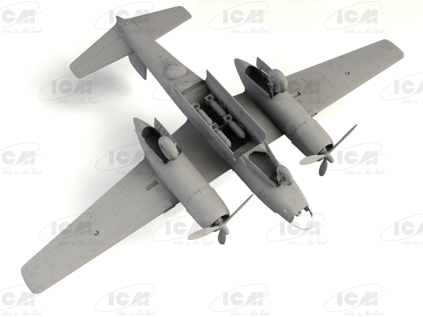 ICM 48288 model aircraft 1:48 A-26С-15 Invader with pilots and ground personnel