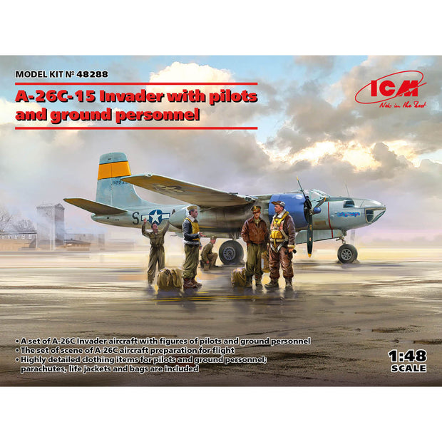 ICM 48288 model aircraft 1:48 A-26С-15 Invader with pilots and ground personnel
