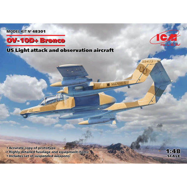 ICM 48301 model aircraft kit 1:48 OV-10D+ Bronco Light attack and observation