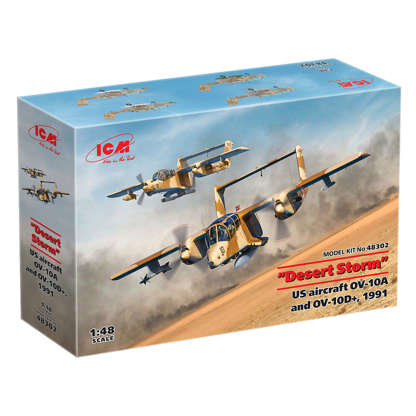 ICM 48302 kit 1:48 Desert Storm 1991 American aircrafts OV10A + OV10D+2kits box