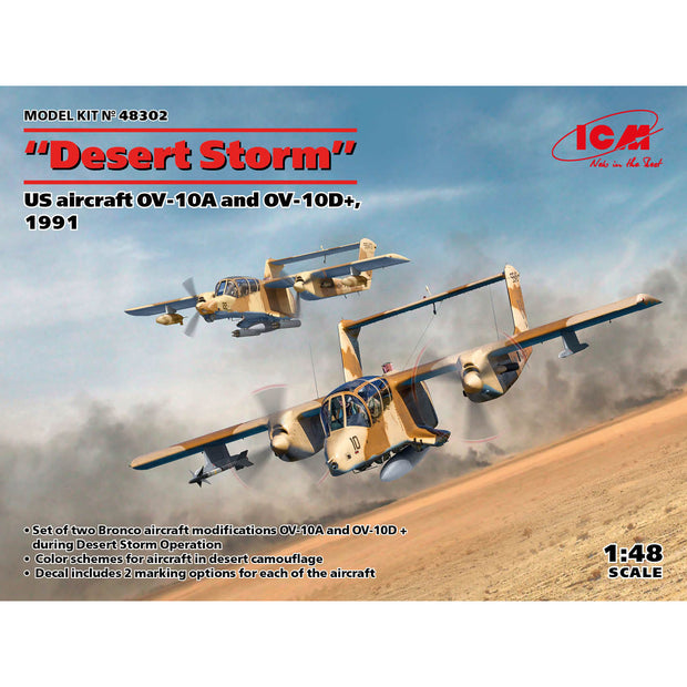 ICM 48302 kit 1:48 Desert Storm 1991 American aircrafts OV10A + OV10D+2kits box