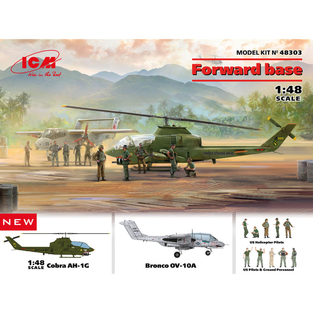 ICM48303 Cobra AH-1G+Bronco OV-10A+US Pilot & Personnel+US Helicopter Pilot 1:48