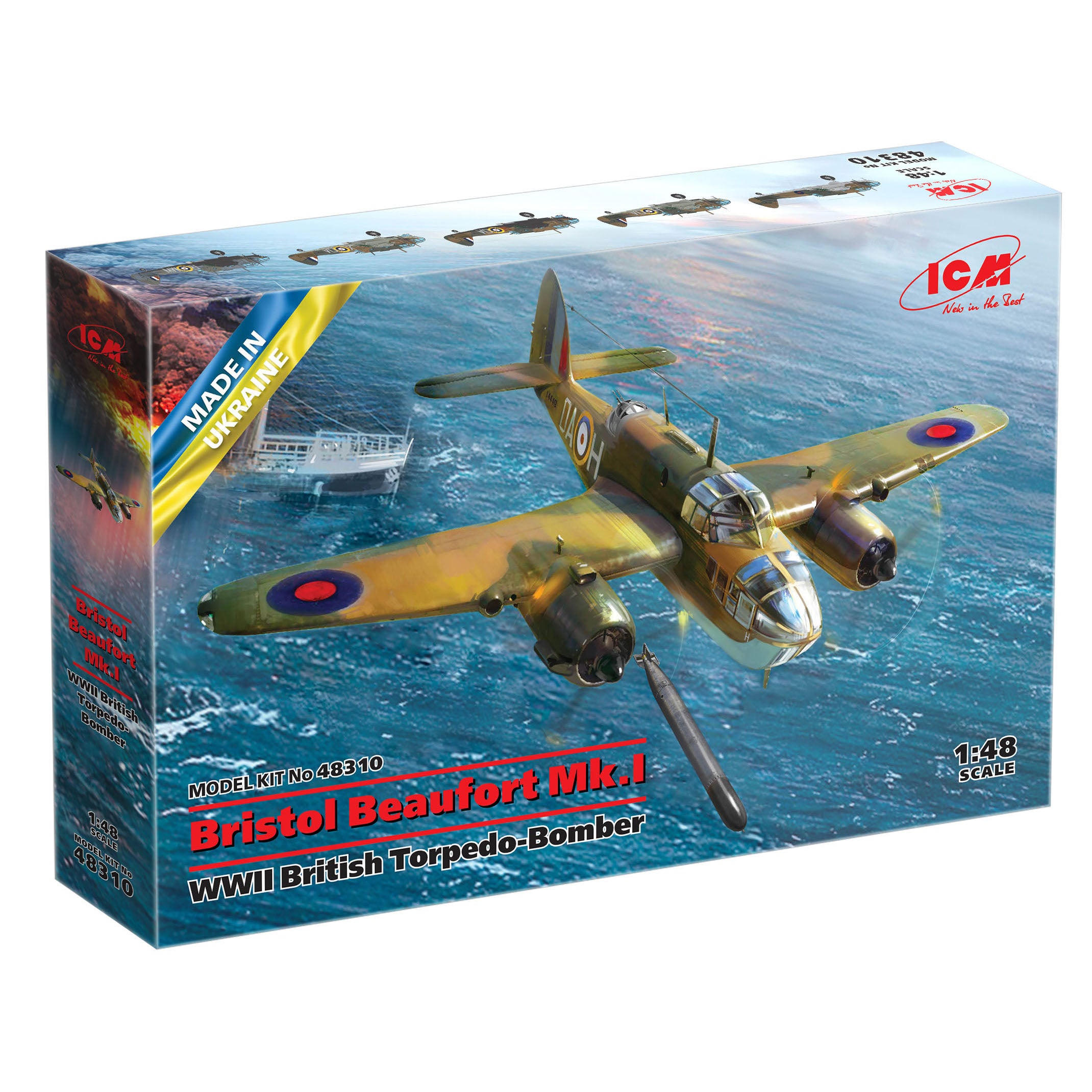 ICM 48310 model aircraft 1:48 Bristol Beaufort Mk.I British Torpedo-Bomber WWII