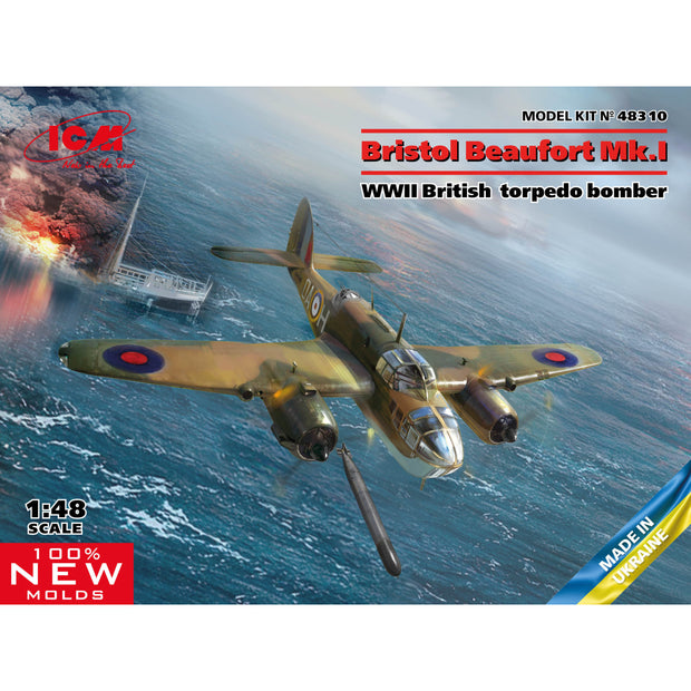 ICM 48310 model aircraft 1:48 Bristol Beaufort Mk.I British Torpedo-Bomber WWII