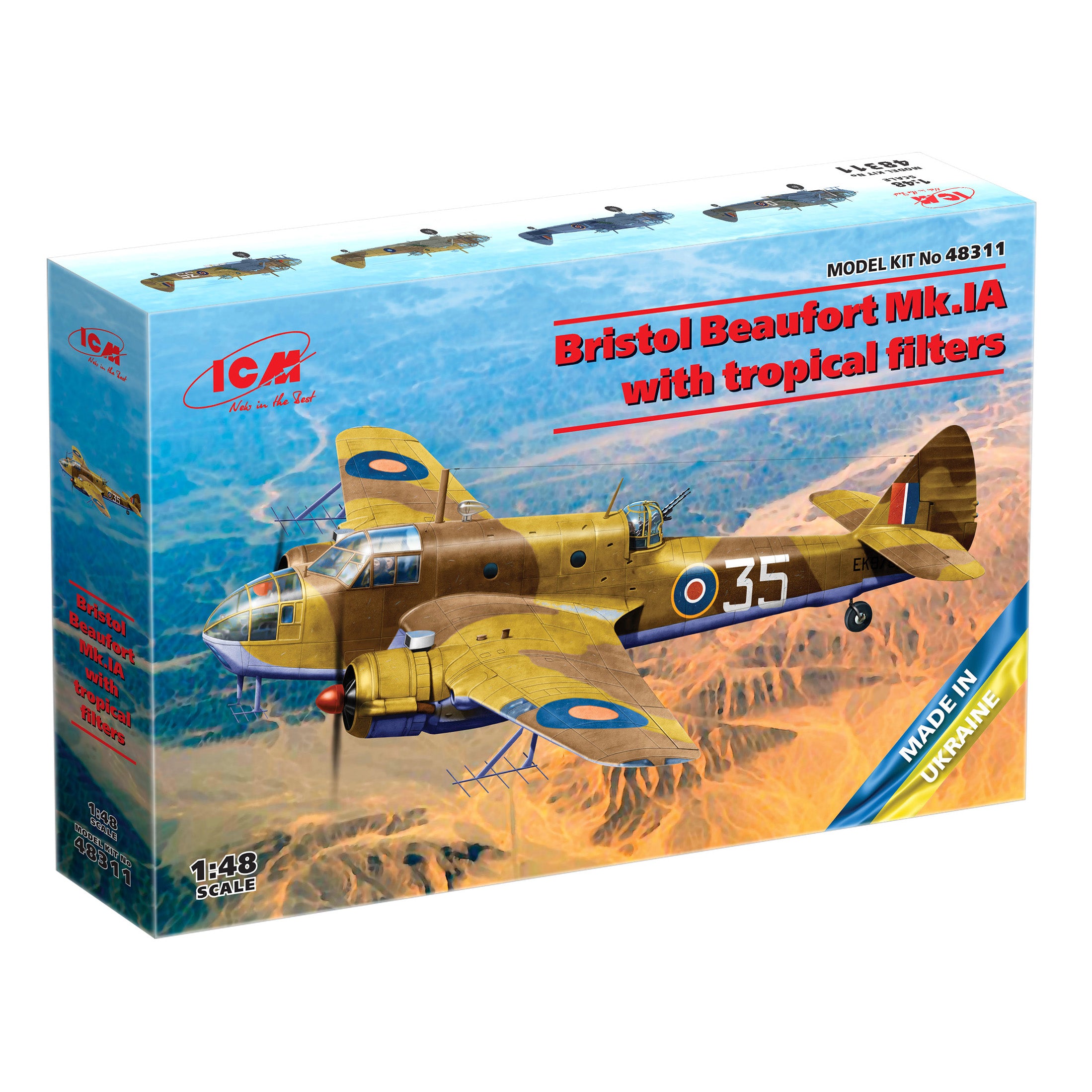 ICM 48311 Plastic model kit aircraft 1:48 Bristol Beaufort Mk.IA tropical filter