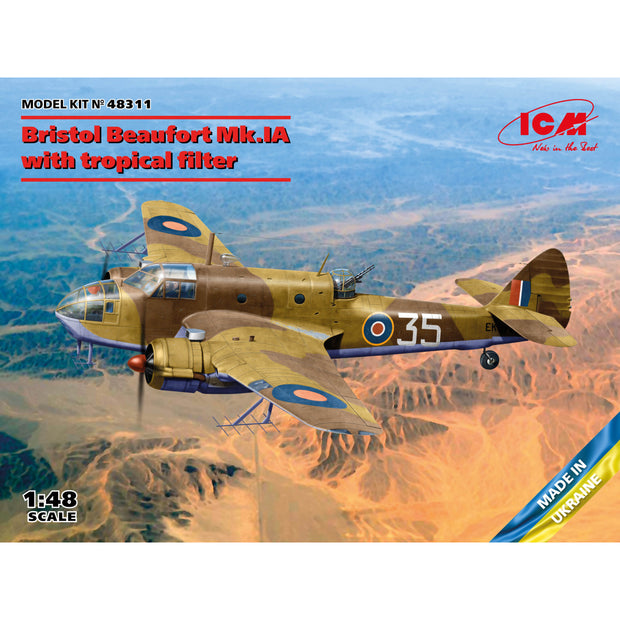 ICM 48311 Plastic model kit aircraft 1:48 Bristol Beaufort Mk.IA tropical filter