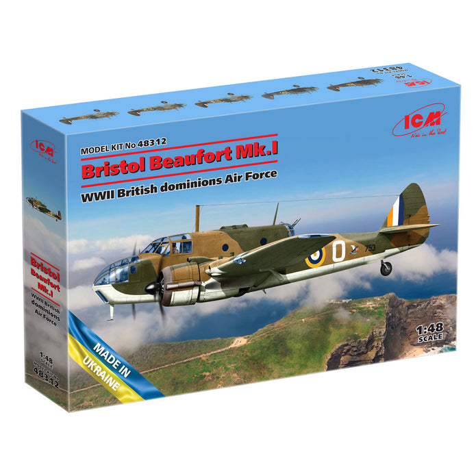 ICM 48312 Scale kit 1:48 Bristol Beaufort Mk.I WWII British dominions Air Force