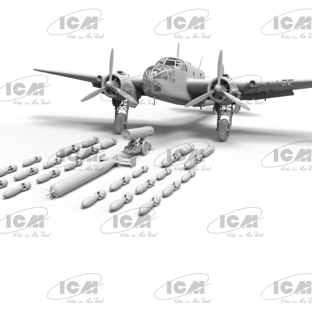 Bristol Beaufort Mk.I. Bombing raid Plastic Model Kit Aircraft 1:48 ICM 48314