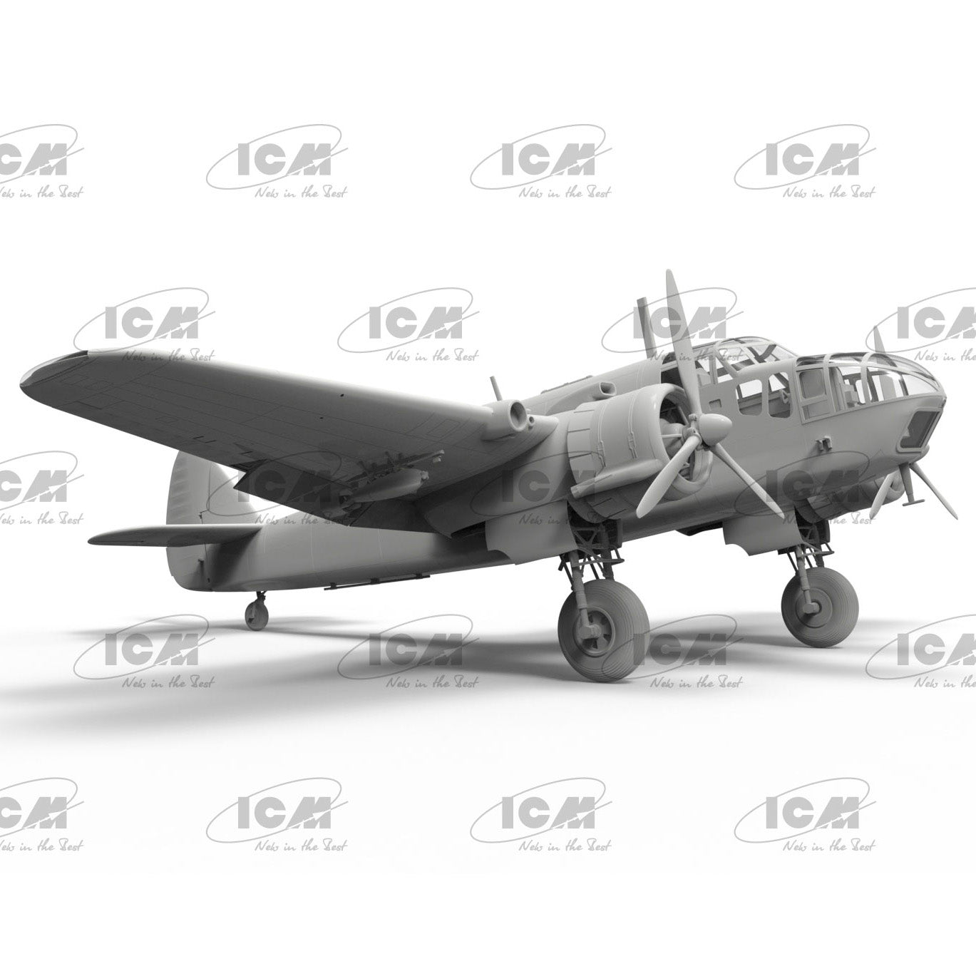 Bristol Beaufort Mk.I. Bombing raid Plastic Model Kit Aircraft 1:48 ICM 48314