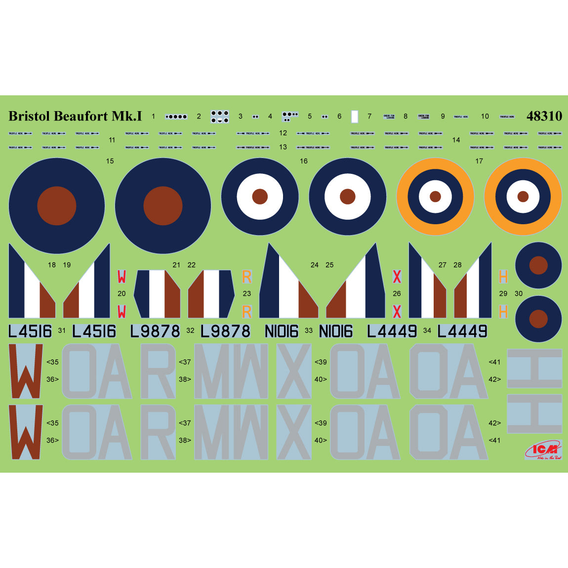 Bristol Beaufort Mk.I. Bombing raid Plastic Model Kit Aircraft 1:48 ICM 48314