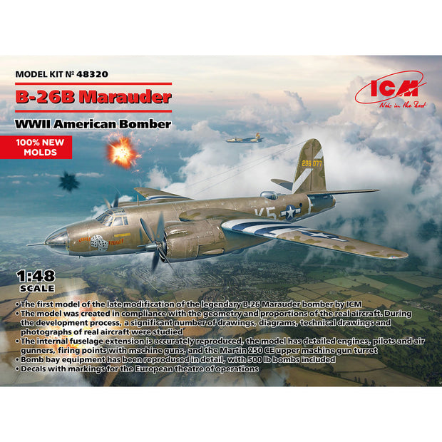 B-26B Marauder WWII American Bomber 1:48 Plastic Model aircraft Kit ICM 48320