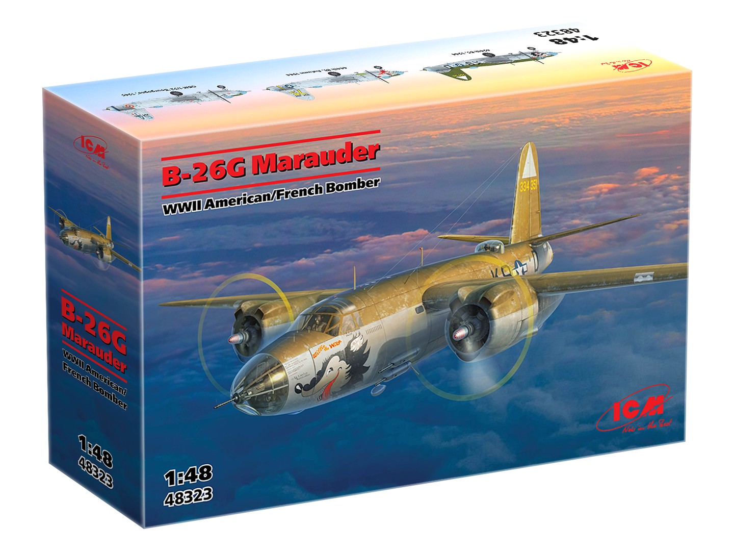 B-26G Marauder
WWII American/French Bomber Scale 1:48 ICM48323 Plastic Model Aircraft Kit
