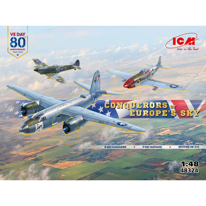 Conquerors of Europe’s Sky Scale 1:48 ICM48324 Plastic Model Aircraft Kit