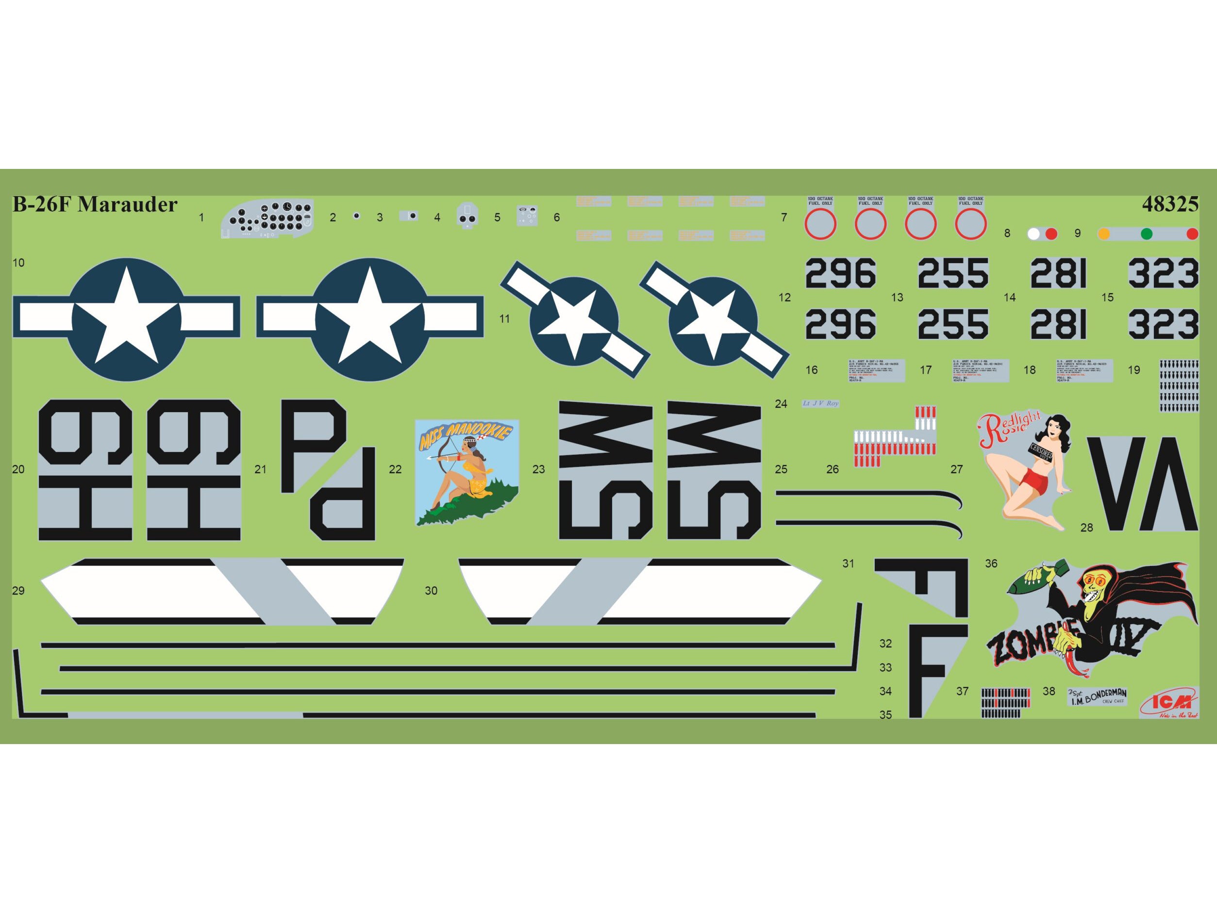 B-26F Marauder WWII American Bomber Scale 1:48 ICM48325 Plastic Model Aircraft Kit