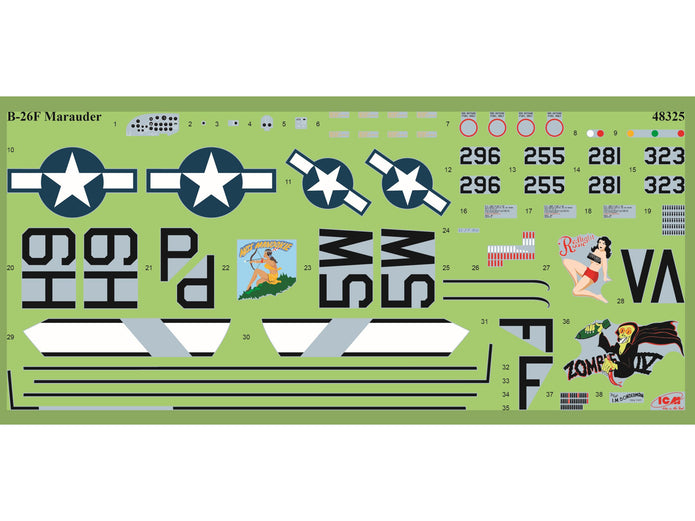 B-26F Marauder WWII American Bomber Scale 1:48 ICM48325 Plastic Model Aircraft Kit