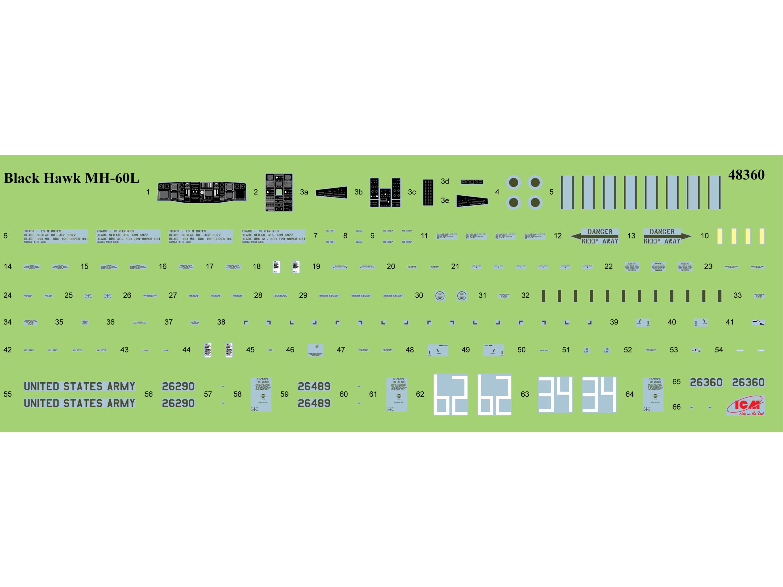 MH-60L Black Hawk
US Special Forces Helicopter Scale 1:48 ICM48360 Plastic Model Helicopter Kit