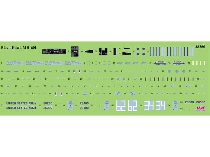 MH-60L Black Hawk
US Special Forces Helicopter Scale 1:48 ICM48360 Plastic Model Helicopter Kit
