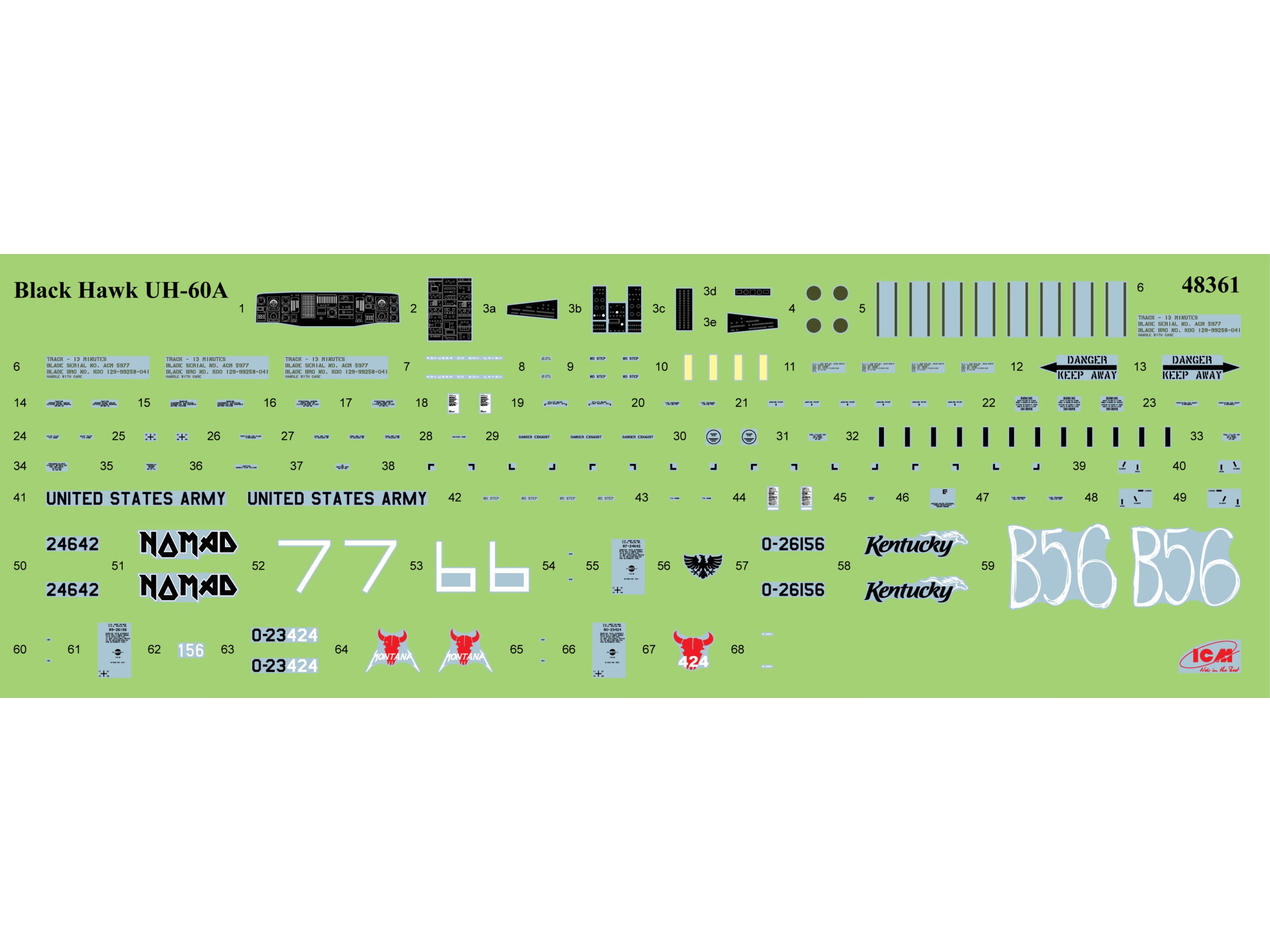 UH-60A Black Hawk
US Military Transport Helicopter Scale 1:48 ICM48361 Plastic Model Helicopter Kit