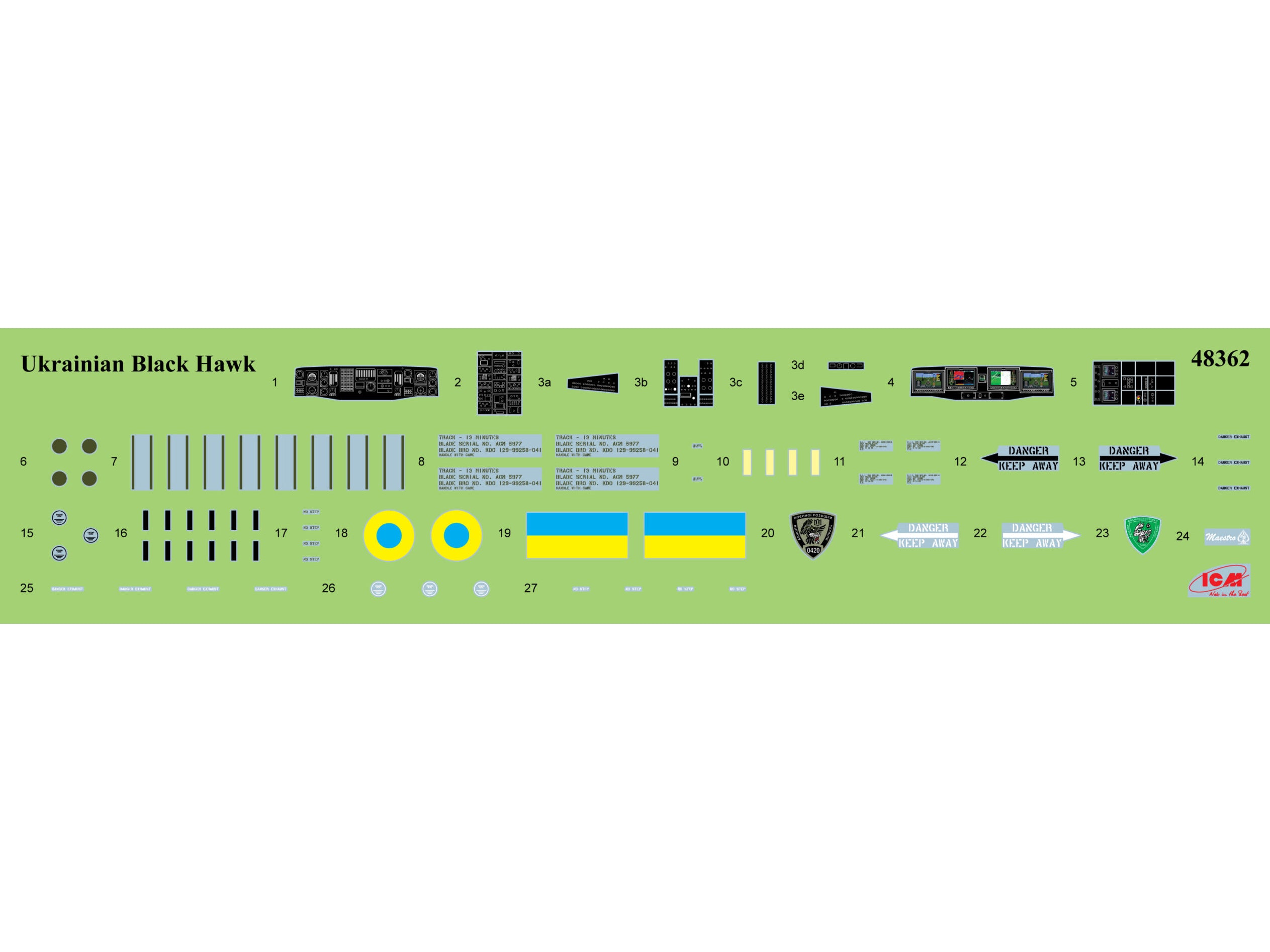 UH-60A Black Hawk
Defence Intelligence of Ukraine Scale 1:48 ICM48362 Plastic Model Helicopter Kit