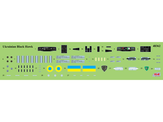 UH-60A Black Hawk
Defence Intelligence of Ukraine Scale 1:48 ICM48362 Plastic Model Helicopter Kit