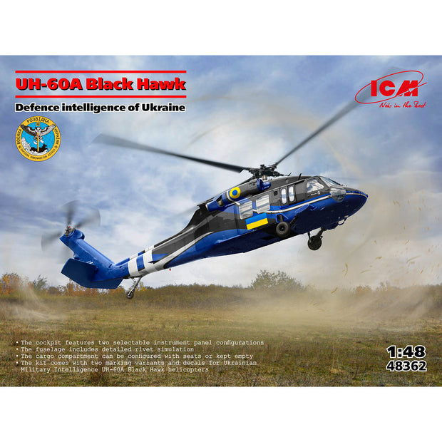 UH-60A Black Hawk
Defence Intelligence of Ukraine Scale 1:48 ICM48362 Plastic Model Helicopter Kit
