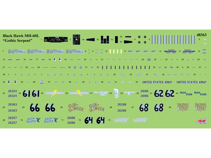 Black Hawk Down Operation Gothic Serpent Scale 1:48 ICM48363 Plastic Model Helicopter Kit