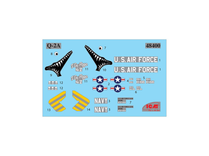 ICM 48400 Plastic model kit 1:48 KDA-1 (Q-2A) Firebee with trailer kits model