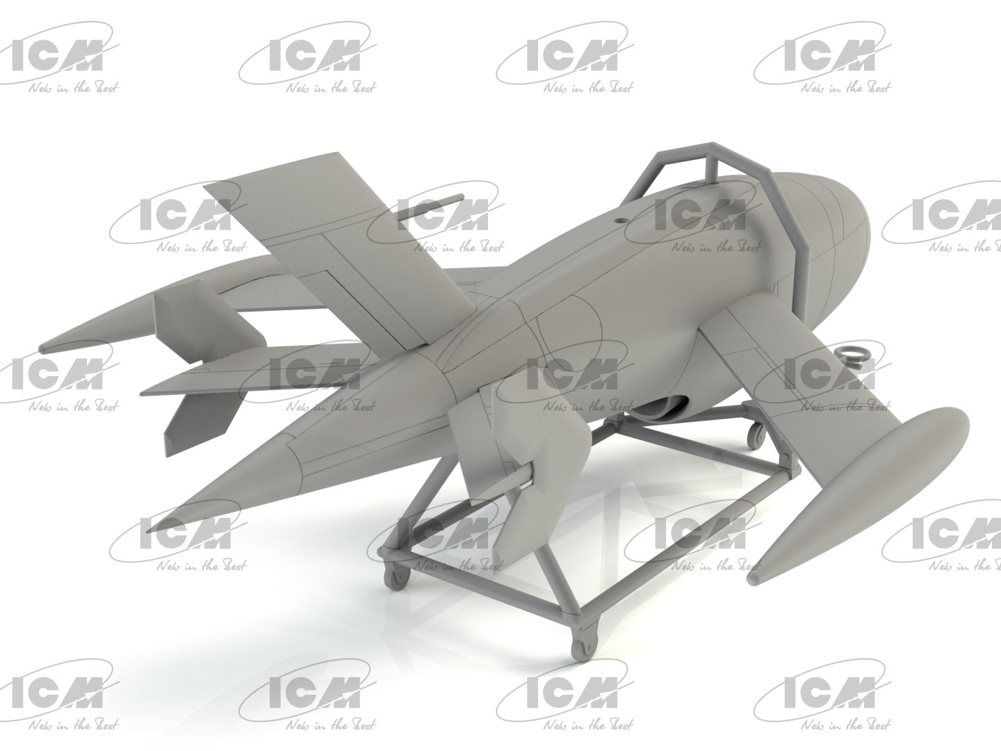 ICM 48400 Plastic model kit 1:48 KDA-1 (Q-2A) Firebee with trailer kits model