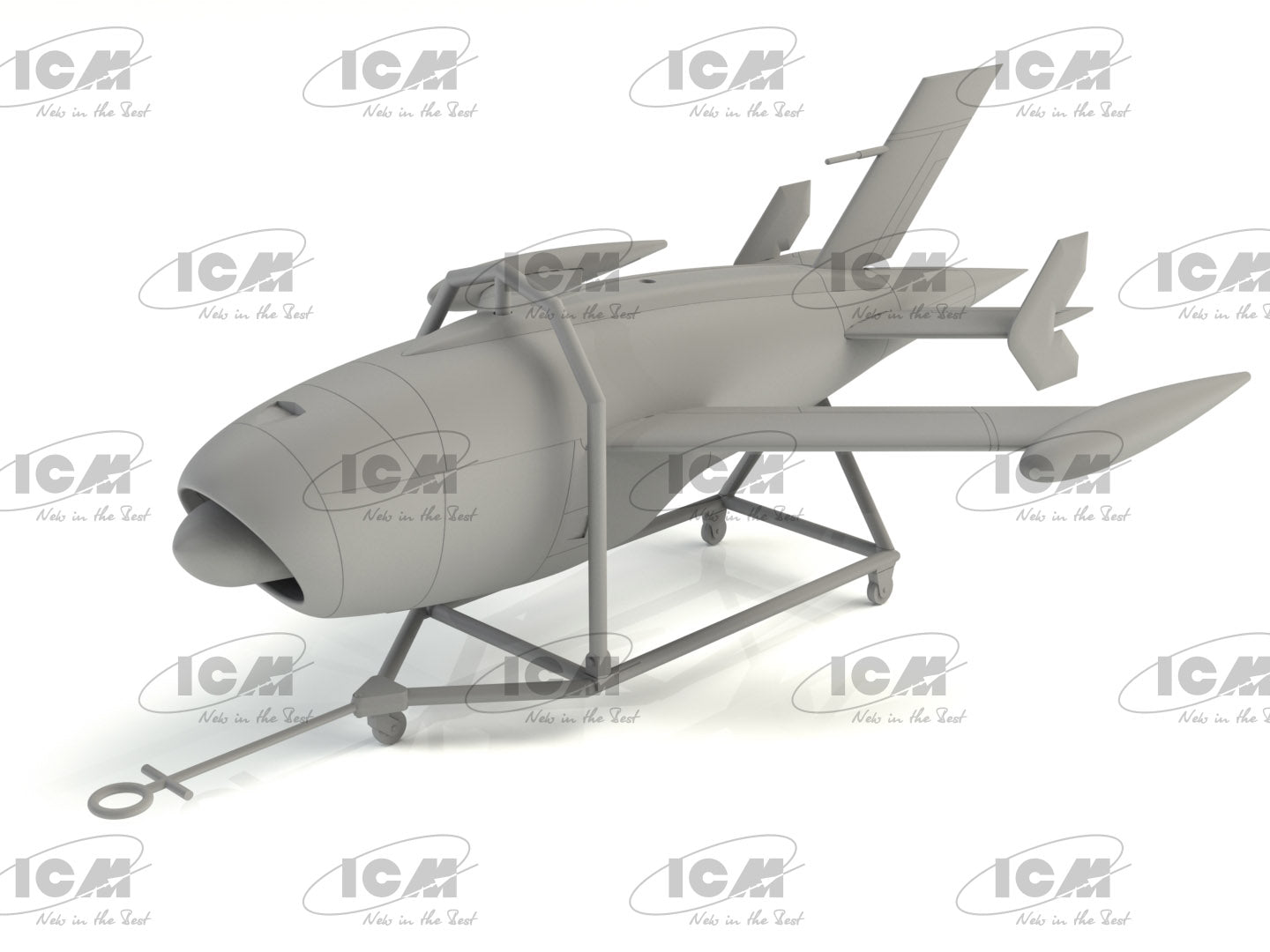 ICM 48400 Plastic model kit 1:48 KDA-1 (Q-2A) Firebee with trailer kits model