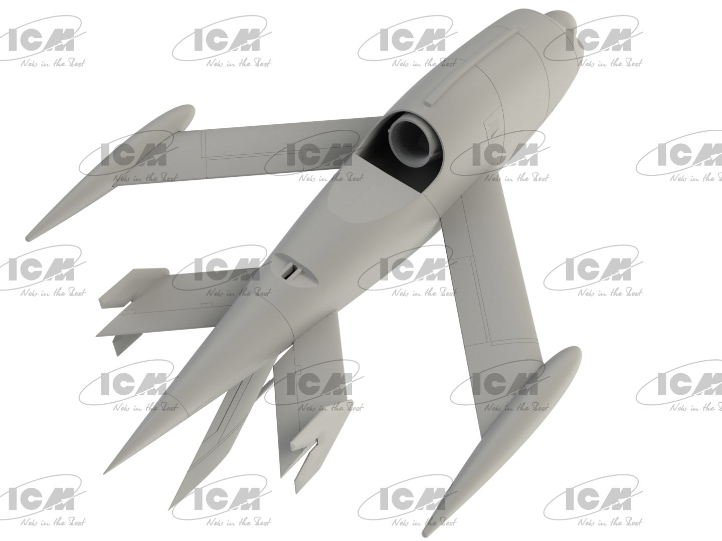 ICM 48400 Plastic model kit 1:48 KDA-1 (Q-2A) Firebee with trailer kits model