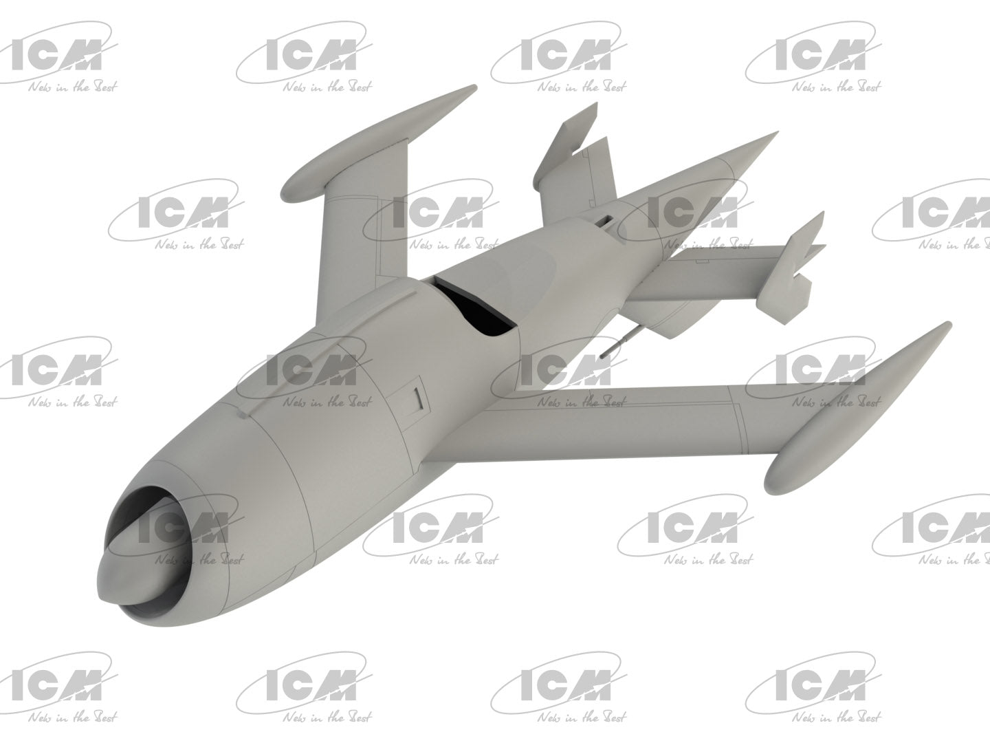 ICM 48400 Plastic model kit 1:48 KDA-1 (Q-2A) Firebee with trailer kits model