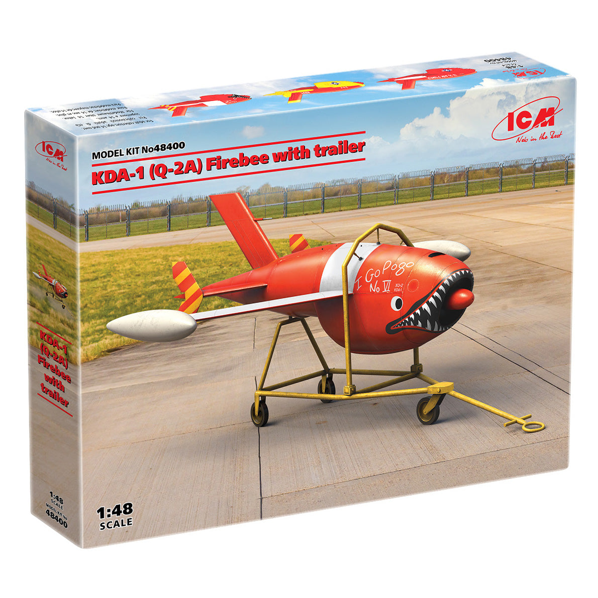 ICM 48400 Plastic model kit 1:48 KDA-1 (Q-2A) Firebee with trailer kits model